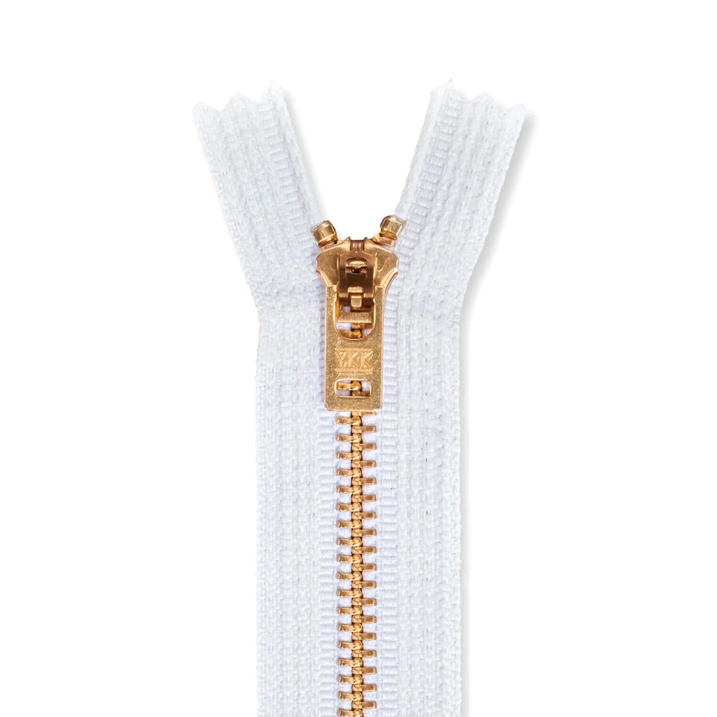 YKK White Brass Jean Zipper