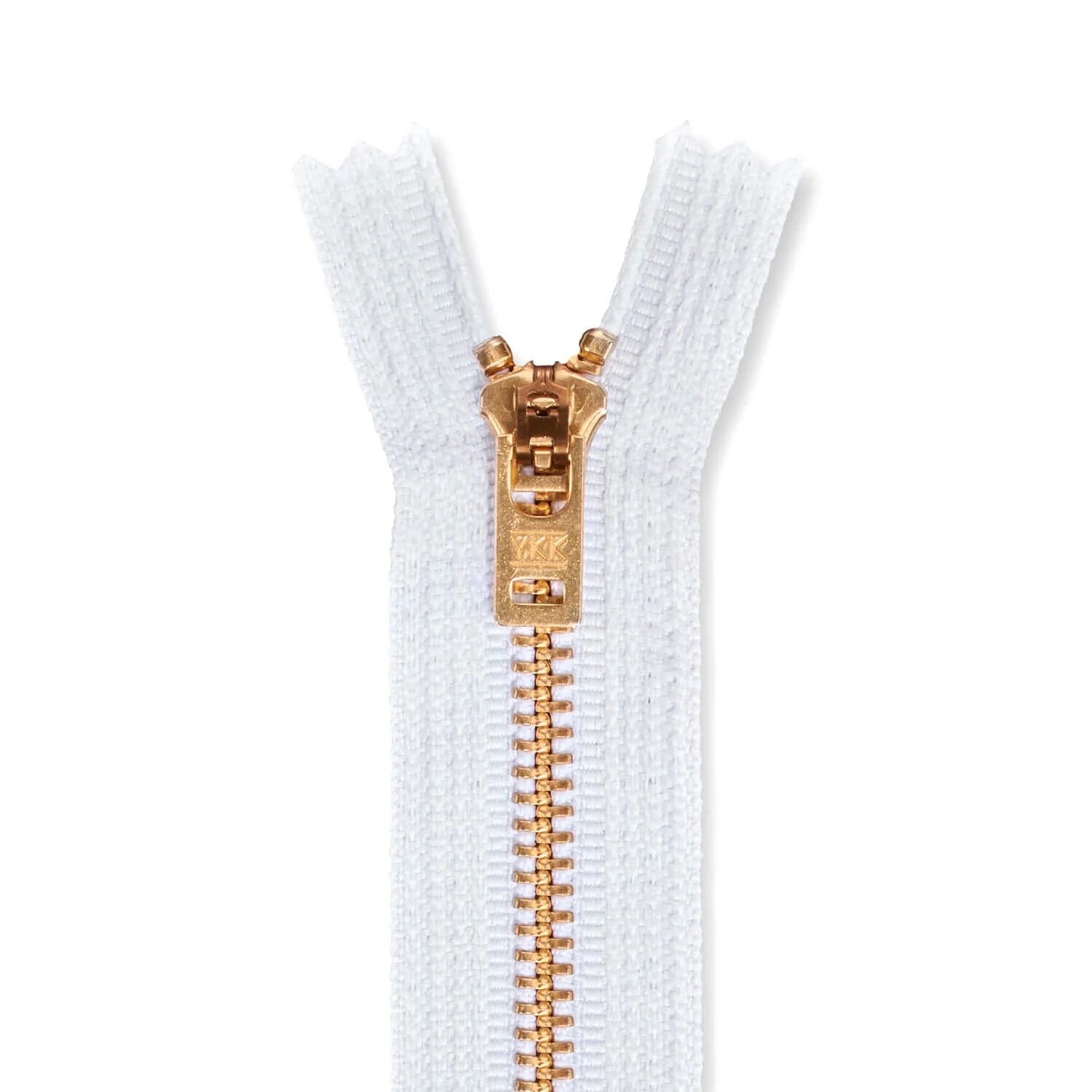 YKK White Brass Jean Zipper