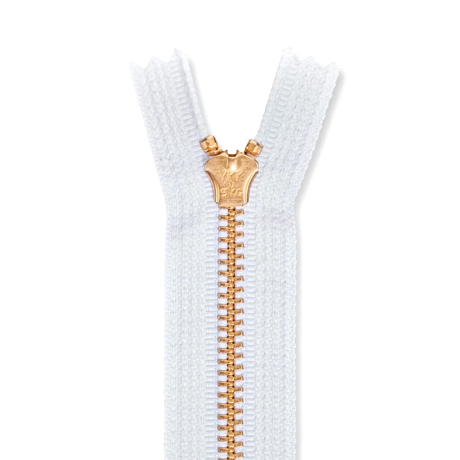 YKK White Brass Jean Zipper