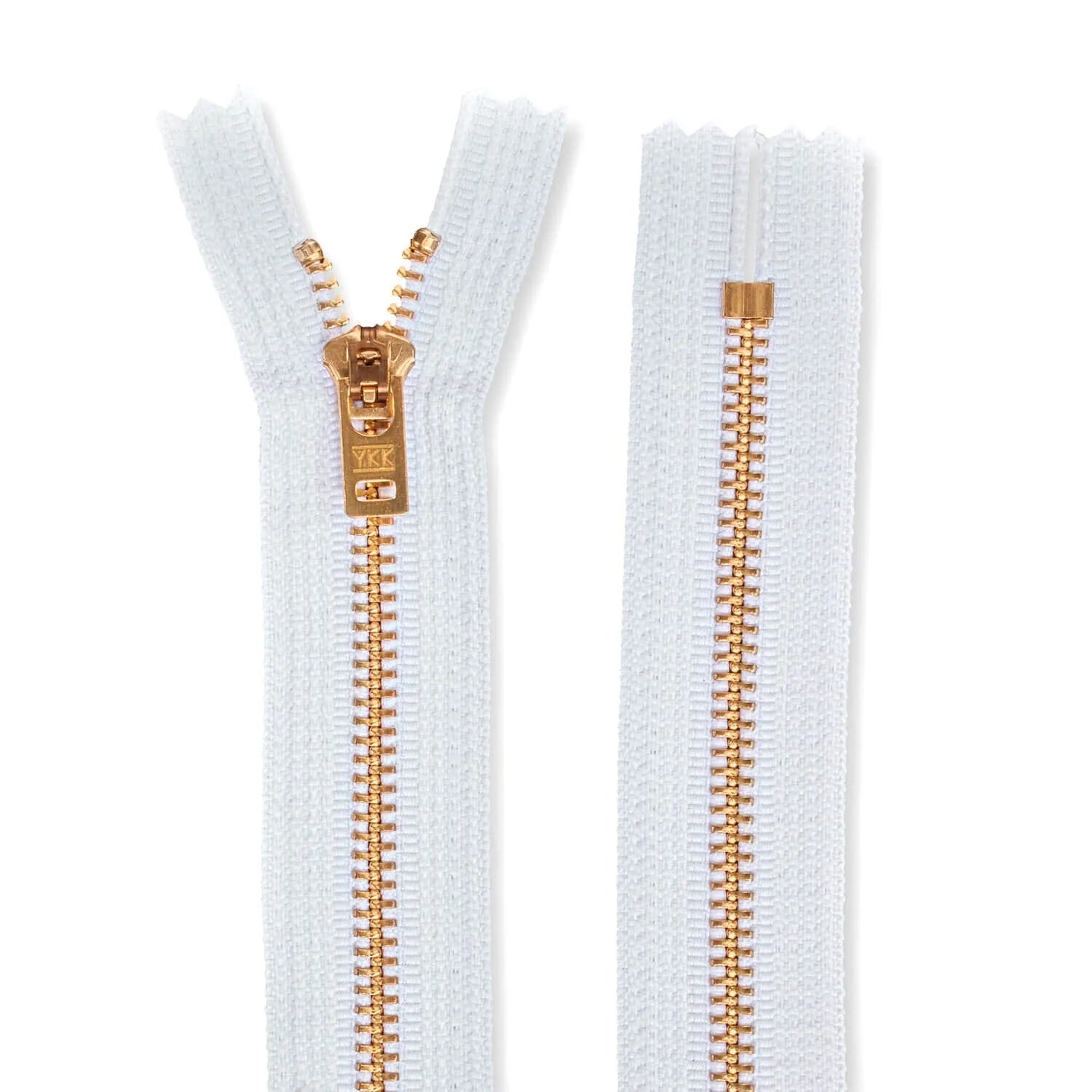 YKK White Brass Jean Zipper