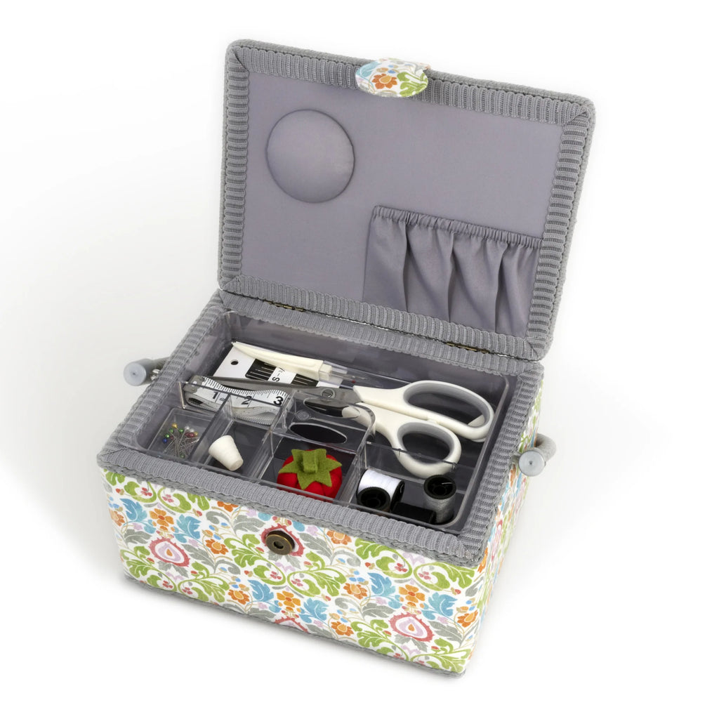 Vintage Floral Sewing Basket Kit